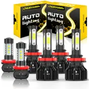Para For Nissan Rogue 2014-2020 Combo LED faros altos bajos + luces antiniebla
