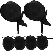 [LIFKOME] Japanese Chef Hat Pirate Scarf Set Quick Dry Head Wrap for Men Women Stylish Kitchen Chef Accessories Black