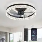 20" Modern Ceiling Fan with Lights and Remote, Dimmable, 6 Speeds