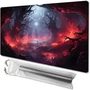 MTG Playmat Size 24" x 14", Free Storage Pockets, Non-Slip Backing, Ideal for Card Game Enthusiasts, TCG Playmat Mouse Pad (No Zone, Ash of Traps)