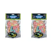 2x Heebie Jeebies 40g Sour Worms Freeze Dried Lollies Candy Sweets Confectionery
