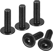 uxcell Flanged Button Head Socket Cap Screws, 100pcs M3x10mm 304 Stainless Steel Black Oxide Socket Drive Fasteners Bolts, Fully Thread Machine Screws