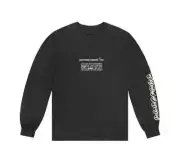 Travis Scott Cactus Jack For Fragment Logo Long Sleeve Washed Black Men Size L ✅