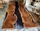 Live edge Black Epoxy Resin Wooden Office Study Tea Whine Beer coffee Table Top