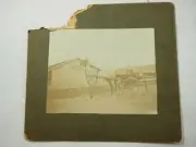 Taking the Horse & Buggy to the buggy wash 6 x 6.5 Cabinet Card circa 1880