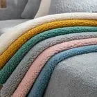 Modern Solid Color Lamb Wool Sofa Towels Plush Sofa Covers Anti-slip Couch Cover