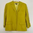 Vince Blazer Jacket 4 Chartreuse Green Long Sleeves Career Cotton Wool Blend NWT