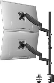 Dual Monitor Arm Vertical - Monitor Stand Desk Mount for 2 Screens up to 32 Inch