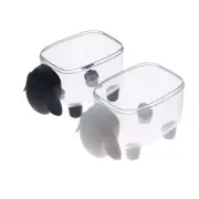 2PCS Qtip Holder DispenserSheep Shaped Cotton Swab Holder Clear Cotton Ball H...