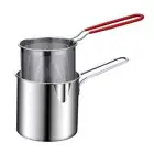 Pot with Basket Pan Fry Pot for Shrimp Fry Kitchen Camping