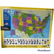 National Geographic The United States And Its Flags 300 Pieces Puzzle Brand NEW