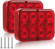Wivplex 2Pcs Trailer Rear Lights 12V/24V Super Bright Waterproof Turn Signal Brake Tail Reverse Fog Reflector Lamp for Trailer Truck Lorry Caravan Van Tractor Rear Brake Light(BLACK Trailer Lights KIT