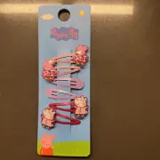 Brand New Peppa Pig 6 Snap Hair Clips