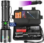 LED Torch Rechargeable Flashlight, 30000 Lumens XHM88 Super Bright Torch, Handhe
