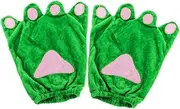 [GETAJGHSD] 1pair Frog Costume Gloves for Boys and Girls Plush Animal Paw Gloves for Halloween Cosplay for Stage Costume Parties Green Accessory for Dress-up Events