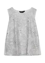 Marina Rinaldi Eletta Lace-panelled Satin top - Silver - 23 (UK18 / Xxl) 23 (UK18 / XXL)