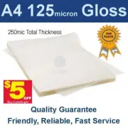 A4 Laminating Pouches Film 125 Micron Gloss (PK 100) - Buy 2 packs get $5 off
