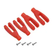 4Pcs Nylon Clevis M2 Thread Linkage End with Screws for RC Airplane Model,Red