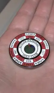 NEW PRG Duo Magnetic Metal Enamel Yardage Ball Marker BUTLER NATIONAL GOLF CLUB