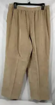 Alfred Dunner Corduroy Pants 16 Tan Proportioned Short Elastic Waist New NWT
