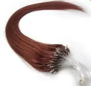 [RemeeHi] Loops Micro Ring Beads Tipped Remy Human Hair Extensions 100S 50G (0.5G/S) 26 Inches #30 Light Auburn