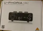 Behringer U-PHORIA UM2 USB 2x2 Audio Interface UM-2 XENYX Mic Preamp . READ
