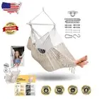 Stylish Hammock Chair - Handmade Macrame Swing with Anti-Slip Safety Rings