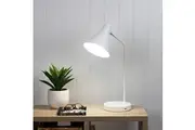 Oriel Lighting TARGA White Desk Lamp with USB and wireless charging