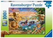 Savannah Jungle Waterhole Jigsaw Puzzle, 100 Piece - Ravensburger