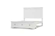 Divano Celosia King Size Bed Frame Timber Mattress Base With Storage Drawers - White