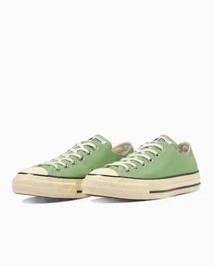 日本限定 Converse ALL STAR US AGEDCOLORS OX 低筒 亮面奶油黃 開心果綠/ 26.5 cm