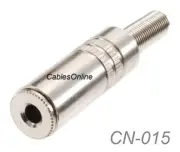 3.5mm 1/8" Stereo TRS Silver Female Connectors with Spring Relief, CN-015
