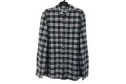 Jeanswest Black & Blue Check Long Sleeve Button Up Shirt Mens Size L NEW