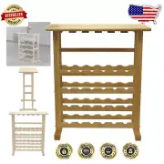 Compact Beech Wood 24-Bottle Wine Rack & Stemware Holder - Modern Elegance