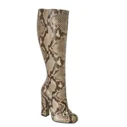 NIB GUCCI WOMENS HORSEBIT PYTHON SNAKESKIN LEATHER HIGH KNEE BOOTS SZ US 7 EU 37