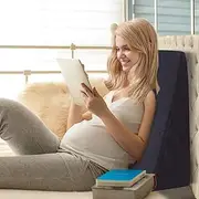 Dreamz Wedge Pillow Sleep Bed Reat Cushion Cool Gel Memory Foam Side Neck Back Body Leg Pain Sleeper Support Bamboo Cover with Zipper Sleeping, Watching, Reading Black, 25cm