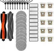 Compatible for Dreame L20 Ultra/L30 Ultra/X20 Pro Robot Vacuum Cleaner Main Brush Side Brush Vacuum Filter Mop Cloth Dust Bag(As Shown y)