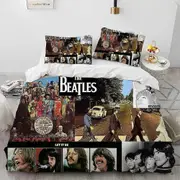v2324 Bed Sheets B-Beatles Rock Stand Star Comforter Bedding Set,Duvet Cover Bed Set Quilt Cover Pillowcase,king Queen Size Bedding Set Boys 3-Piece B