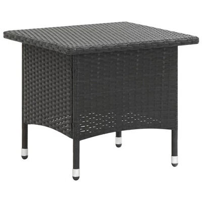 Tea Table Black 50x50x47cm Coffee Lounge Coffe Side Wicker Rattan Furniture