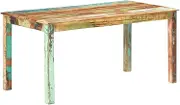 Solid Reclaimed Wood Dining Table - Tropical Style, Seating for Kitchen, Dining Room, Dinner, Farmhouse; 160cm Length & Wood Finish