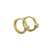 ANYCO Earrings Gold Plated Minimalist Round Zircon Ear Buckle Chic Wild For Women Girl Fashion Stylish Rock Punk Accessories Jewelry Gifts