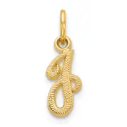 14K Yellow Gold 14Ky Script Letter J Initial Charm