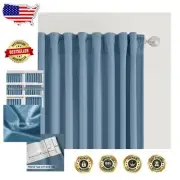Luxury Blue Velvet Curtains, Insulated and Light-Filtering for Living & Bedroom