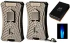 WINJET PREMIUM 2 x JET FLAME LIGHTER + PUNCH + CIGAR RACK / DARK GUN