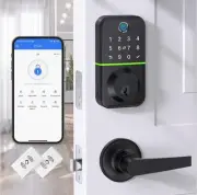 Keypad Door Lock with Handle Set Fingerprint Deadbolt Smart Lock App Controlled