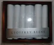 HANDKERCHIEFS WHITE HANKIES SET OF 6 GEOFFREY BEENE 100% COTTON NEW IN BOX MENS