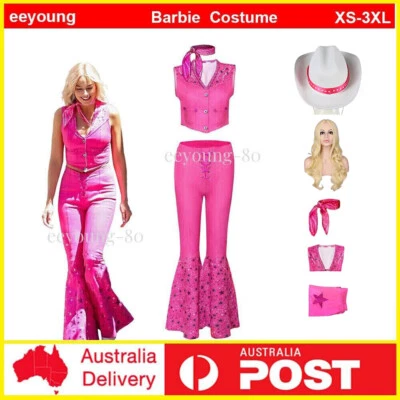 Adults Barbie Margot Robbie Cosplay Costume Wig Hat Women Barbie Party Outfits
