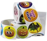 Halloween Kids Sticker, 500 Assorted Spooky Stickers, Roll StickerTreat, Bulk