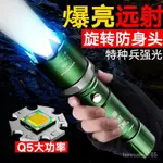 🔥台灣發售🔥 手電筒 強光野外特種兵超亮遠射防身武器閤法可充電耐用傢用LED燈