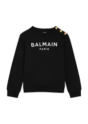 Balmain Kids Logo-embroidered Cotton Sweatshirt (4-10 Years) - Black - 04YR (4 Years) 04YR (4 years)